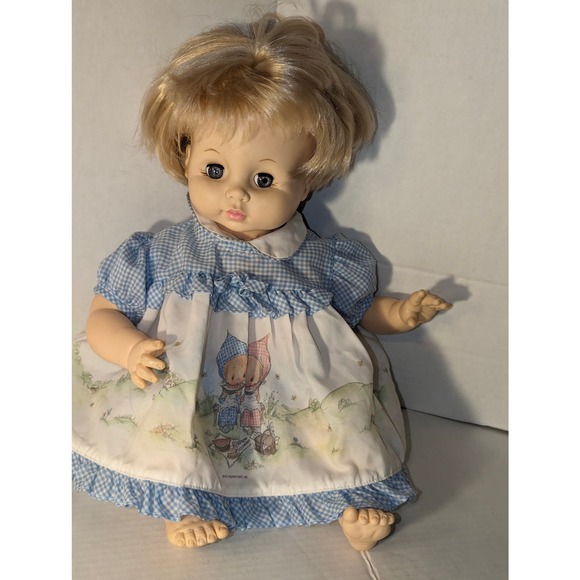Vintage 1967 19" Effanbee Sugar Plum Doll Sleepy Blue Eyes Cloth Body Blond - Picture 1 of 10